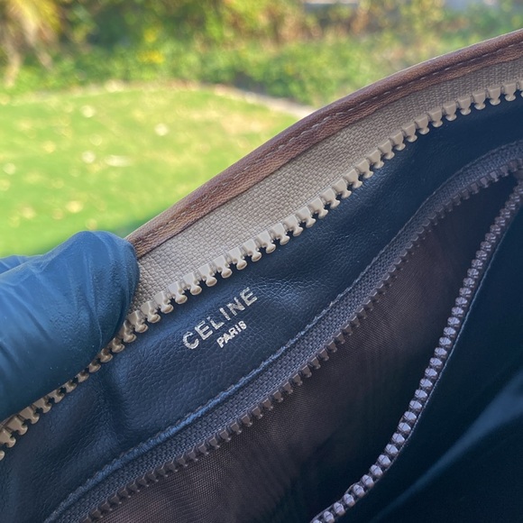 CELINE Clutch Bag Macadam brown coated, canvas monogram, Authentic USED E - Picture 12 of 12
